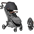 Ergobaby Metro+ Deluxe Compact Baby Stroller, Lightweight Umbrella Stroller Folds Down for Overhead Airplane Storage (Carries up to 50 lbs), Car Seat Compatible, Skyline Shadow