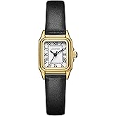 CHEETAH Women’s Leather Strap Watch, with Small Vintage Rectangular Case, Roman Dial