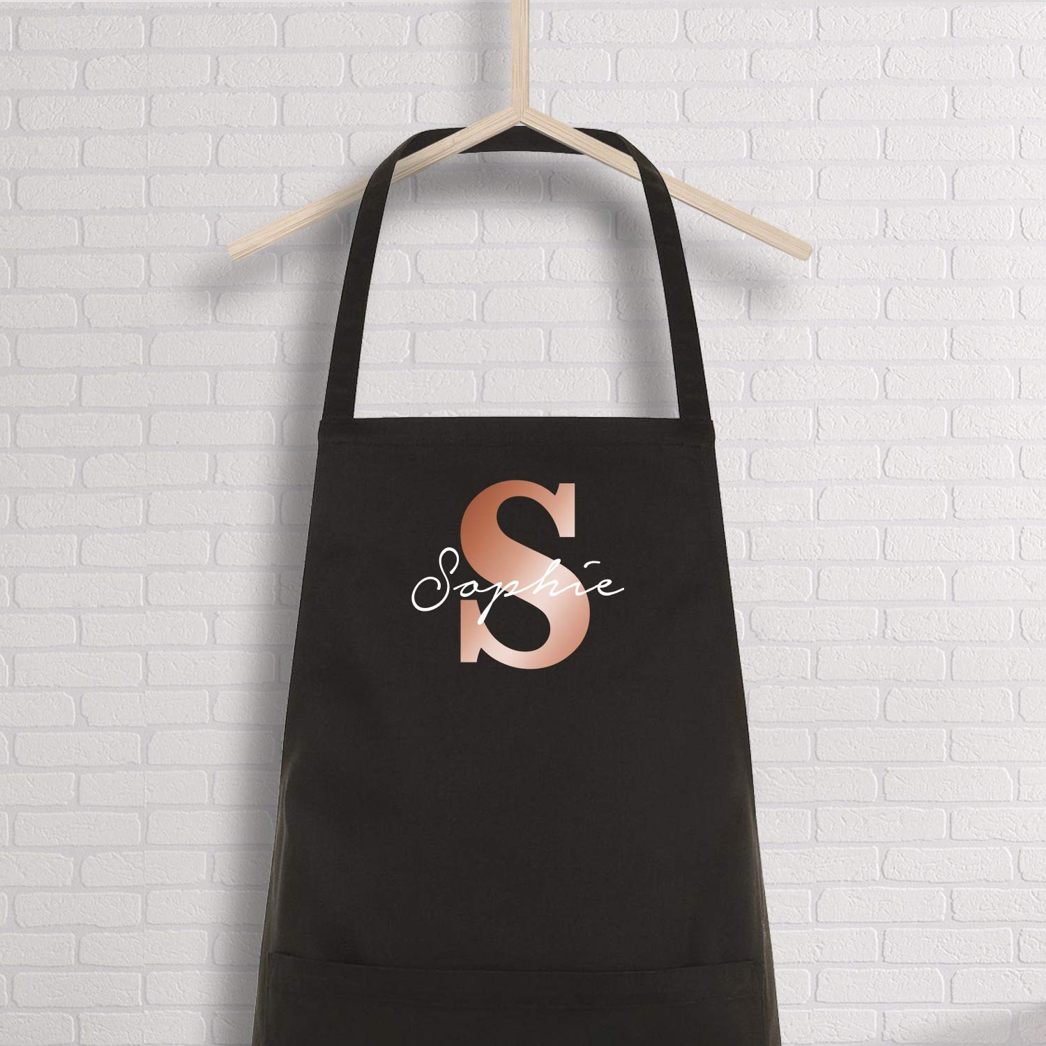 Personalised apron with name and initial/Name kitchen apron for women