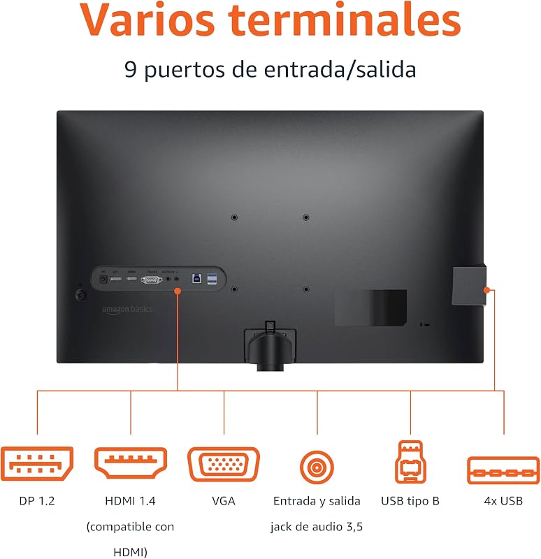 Monitor de 27"/68.6 cm, FHD 1080p, MAX 100 Hz, Compatible con VESA, Altavoces Integrados, Negro