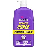 Aussie Miracle Curls Conditioner with Coconut Oil, Paraben Free, 26.2 oz