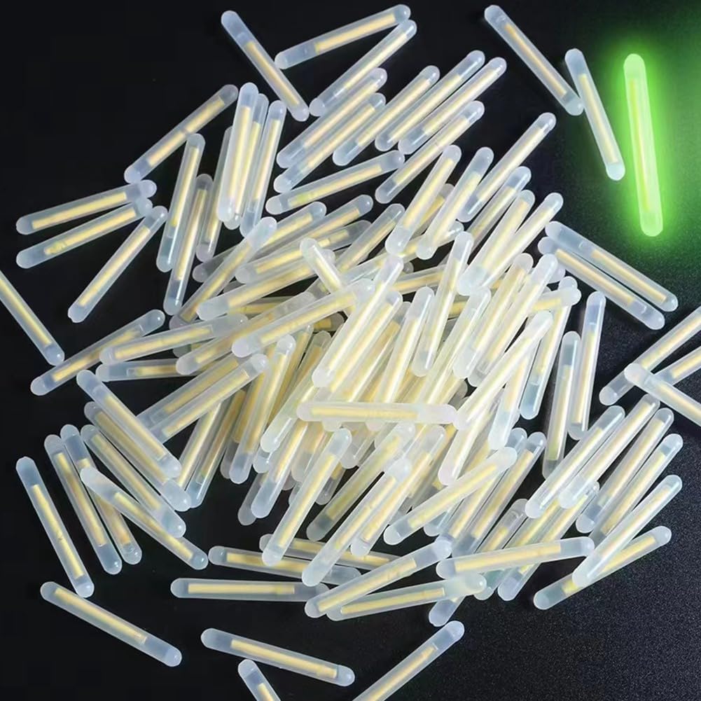 Photo 1 of "100Pcs Yellow Fishing Float Light Stick Fluorescent Lightstick Fluorescent Dark Glow Sticks Fishing Float Accessories 3mm Corks, Floats Terminal Tackle and Accessories,Corks, Floats and Bobbers "