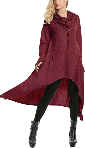 high low hooded sweater