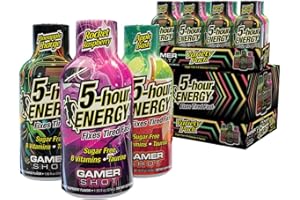5-Hour Energy Gamer Shots Variety Pack, 24 Count (1.93 fl oz) - Extra Strength Apple Bash, Rocket Raspberry, Pineapple Charge Flavors