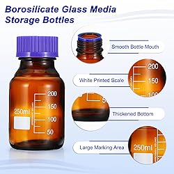 PATIKIL 8 Pack Reagent Media Storage Bottles, 250ml