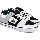 DC Men's Pure Skate Shoe, White/Black/Teal, 6.5