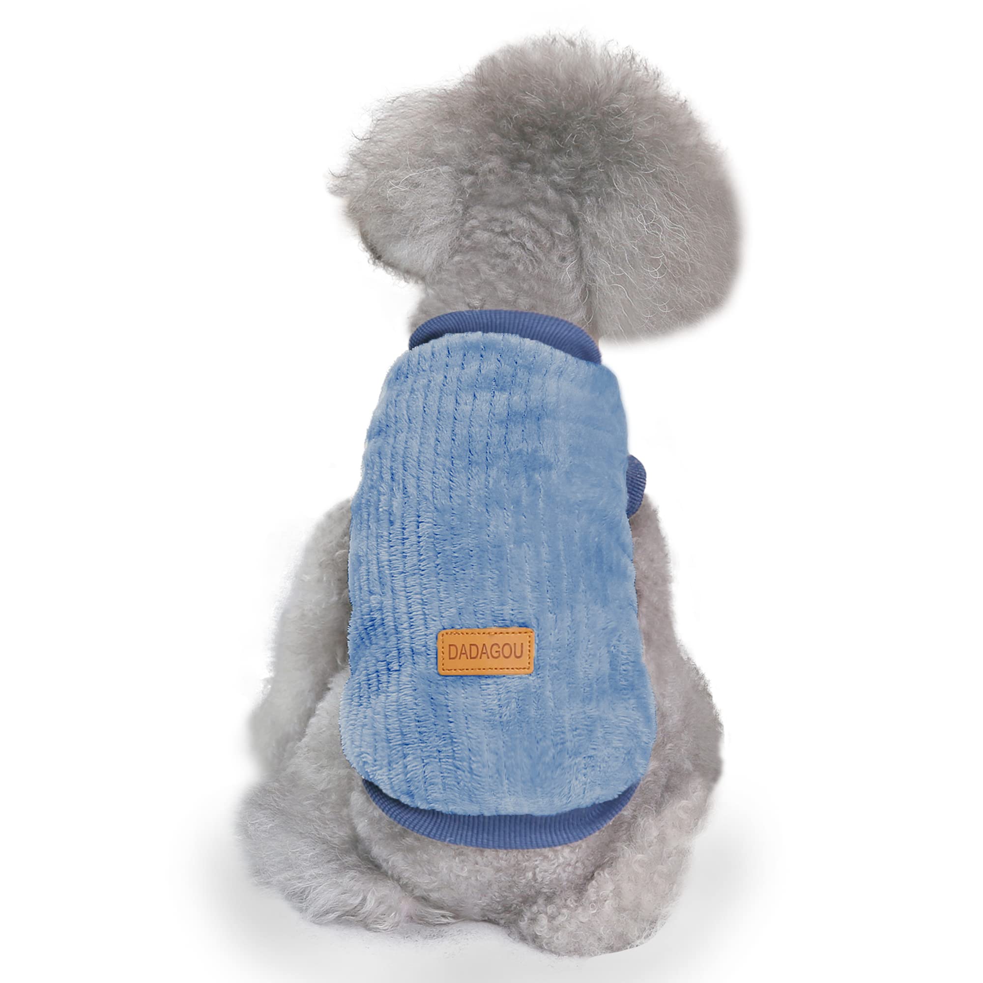 YAODHAOD Dog Clothes Pet Plush pullover Dog Sweater Soft Thickening Warm Pup Dogs Shirt Winter Puppy Sweater for Dogs Cats (blue, L)