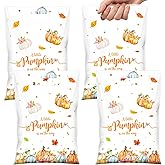 Pajean 100 PCS Little Pumpkin Baby Shower Favor Bags with Handles Thanksgiving Party Plastic Bags A Little Pumpkin Is on The Way Supplies for Fall Gift Autumn Baby Shower Gender Reveal Party Favors