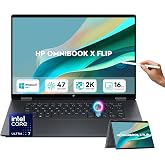 HP OmniBook X Flip 2-in-1 Laptop, 2026 AI Computer, Intel Ultra 7 Processor | 16GB LPDDR5, 1TB SSD, 16'' 2K IPS Touchscreen, 47 TOPS NPU AI PC, Intel Arc 140V GPU, Backlit Keyboard, Win 11Pro, Wi-Fi 6E