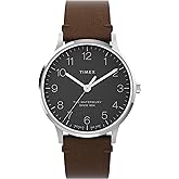 Timex Men's Waterbury Classic Chrono 40mm Stainless Steel Quartz Dress Watch with Leather Strap