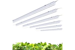 Monios-L T5 Grow Lights 4ft 5000K, 120W (6 x 20W),Daylight White, Full Spectrum, LED Grow Light Strip for Greenhouse, Plant Grow Shelf, Plug and Play Easy Installation, 6-Pack