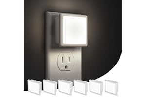 L LOHAS LED Night Lights Plug into Wall, [6-Pack] Plug in Night Light, Dusk-to-Dawn Sensor, 5000K Daylight 0.3W Bright Nightl
