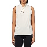 Anne Klein Women's Moss Crepe Sl Twist Neck W Keyhole