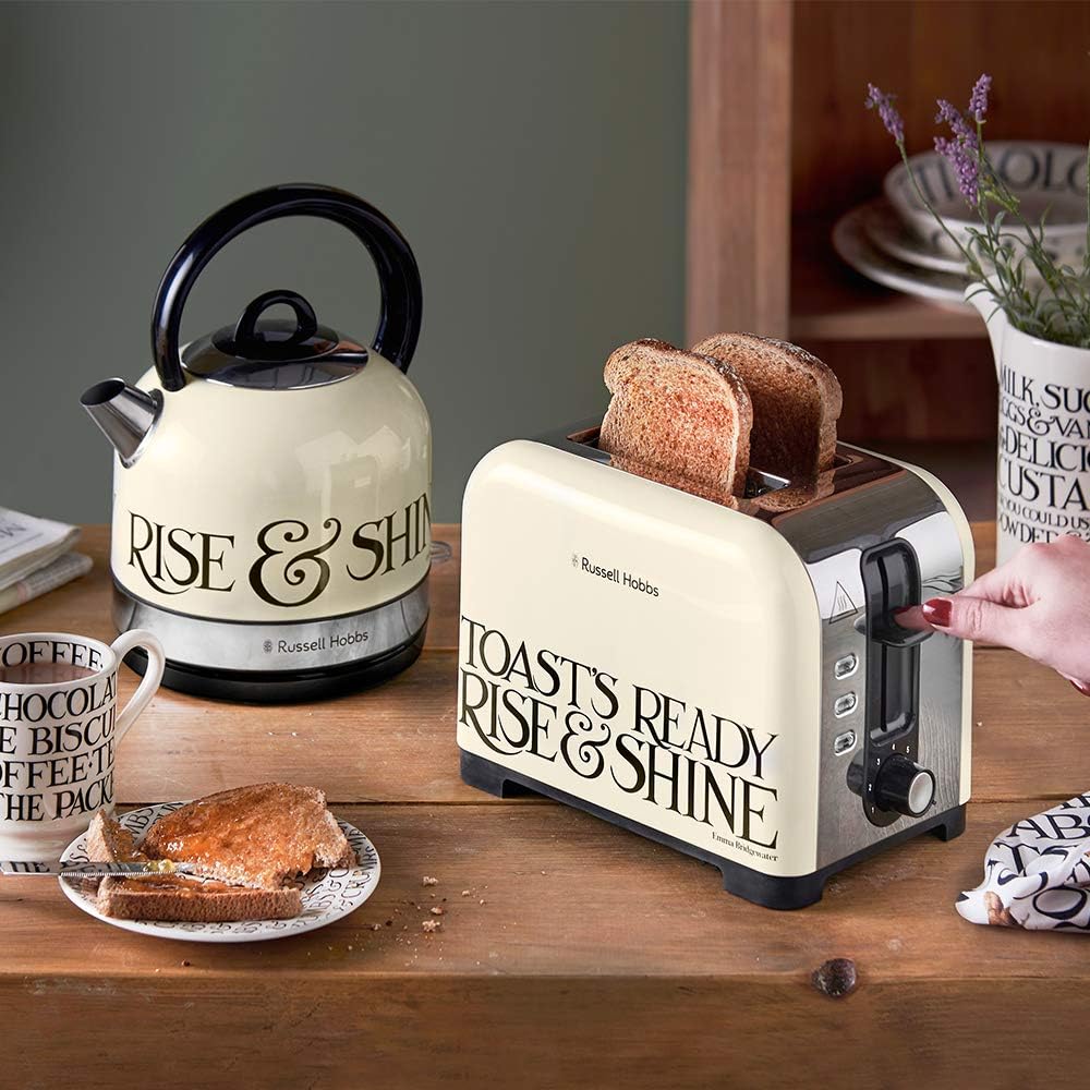 Russell Hobbs 23907 Emma Bridgewater Kettle, Black Toast Cordless