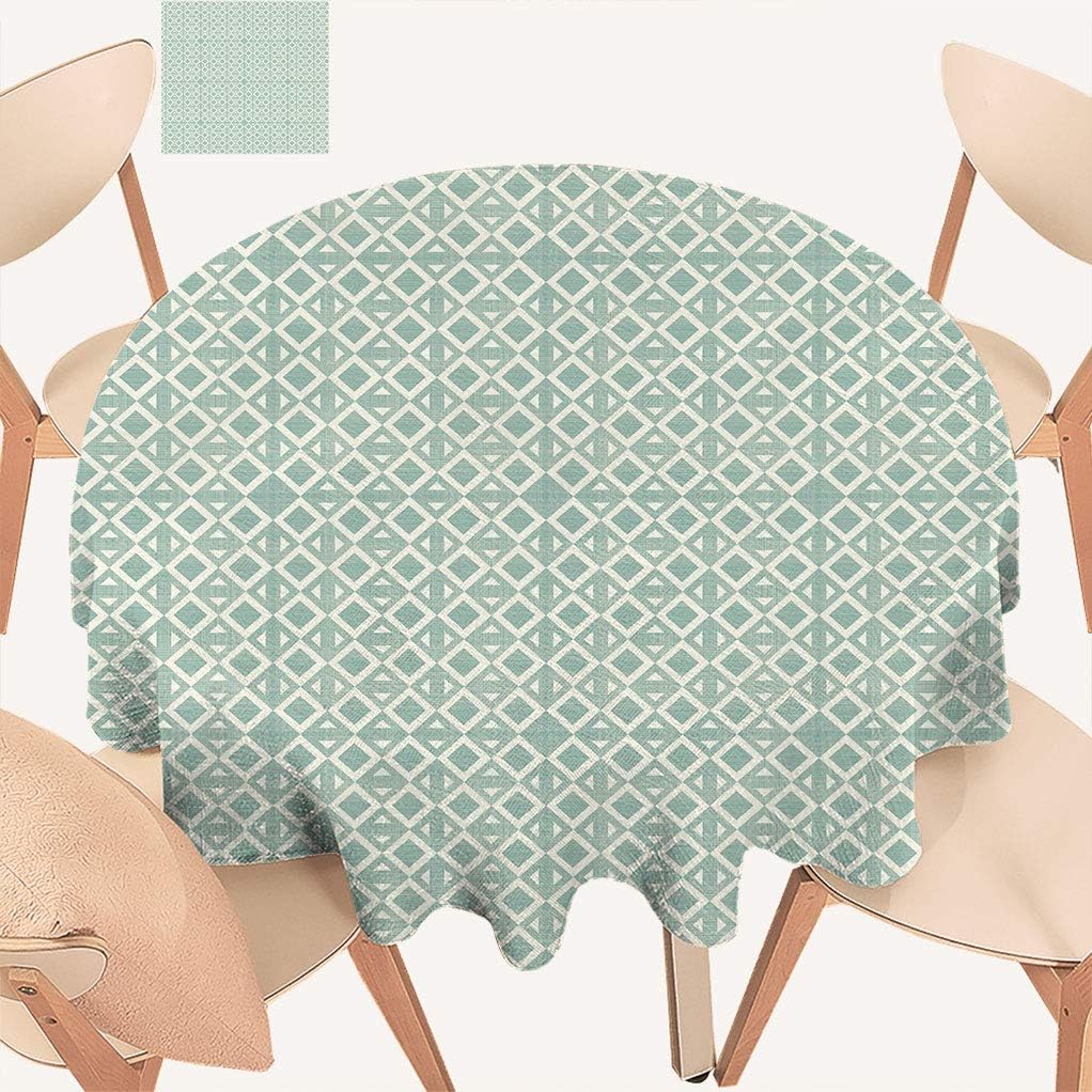Hydaprint Geometric Cloth Fabric Tablecloth, Retro Squares