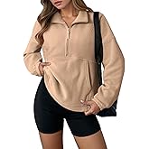 Dokotoo Womens Oversized Sweatshirts Half Zip Pullover Fall Fashion Outfits 2025 Oversized Hoodies Mock Neck Sweatshirt