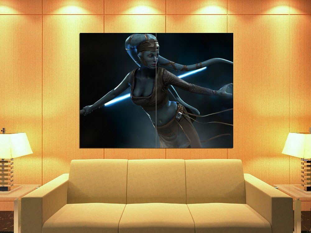 Aayla Secura Jedi Master Lightsaber Star Wars 47x35 Huge Giant Print Poster