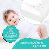 Sasma Home Pack of 2 Jersey Cotton Crib Fitted Sheets White 50x85cm view 6