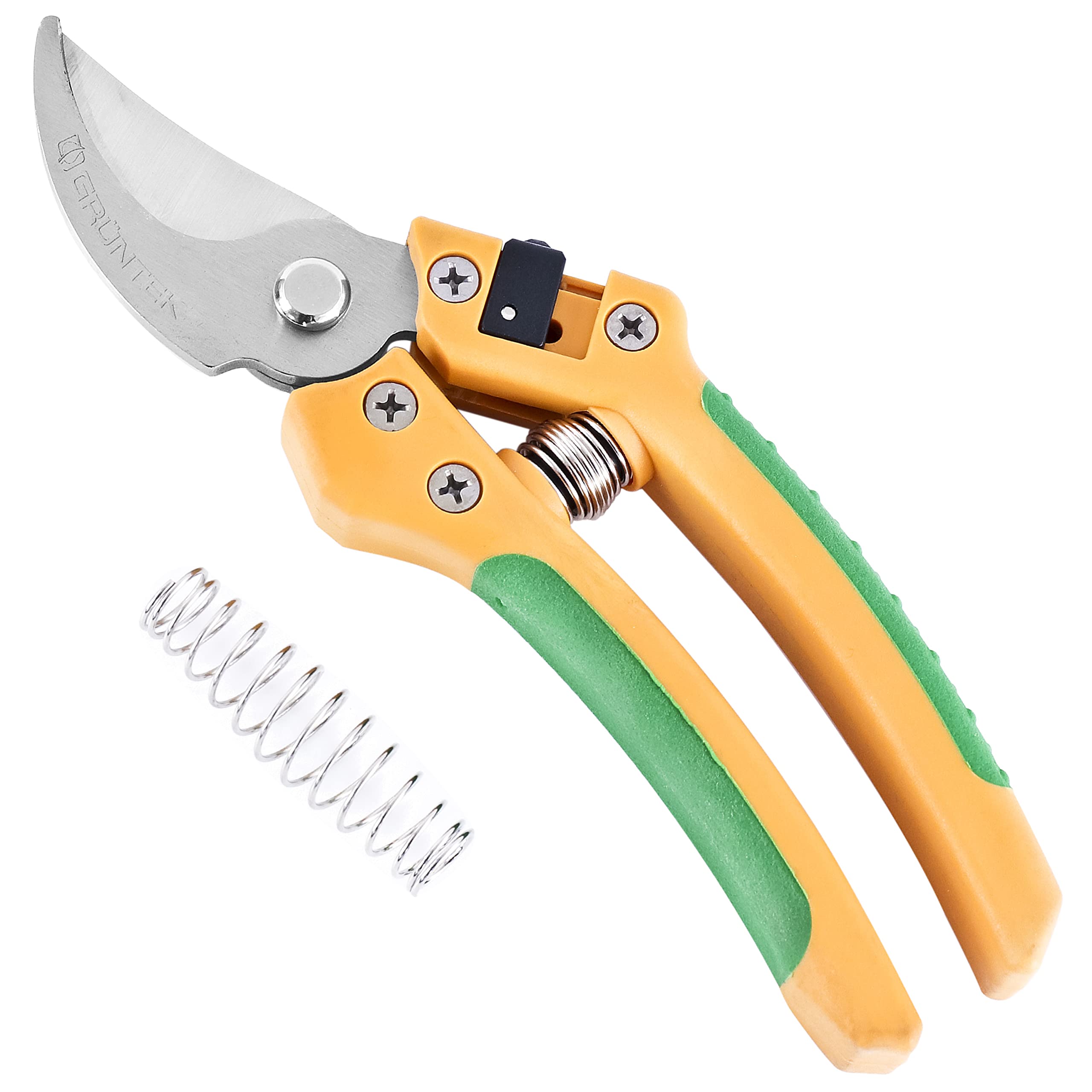 GRÜNTEK Albatross Bypass Secateurs 18 mm Cut – Stainless Steel Blade, Extra Spring – Ergonomic Garden Secateurs for Wide Hands | Pruning Shears & Gardening Scissors