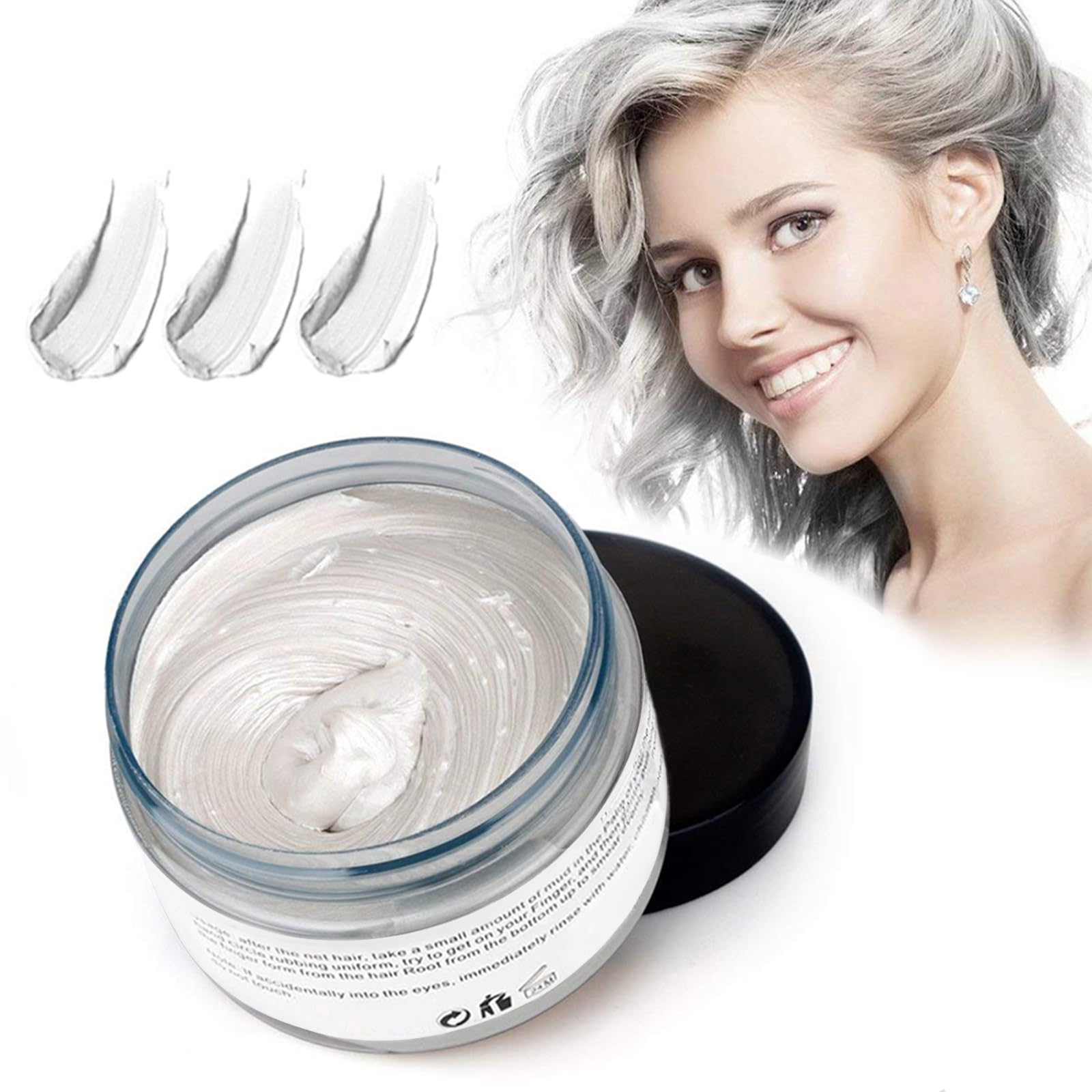 Temporary Hair Colour DIY Dye, Washable Plant Formula Matte Natural Modelling Wax (120g White)