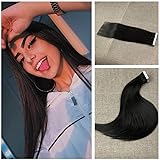 Komorebi #1B Natural Black-16Inch Tape in Human Hair Extensions 20pcs 30g Straig