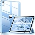 Wenlaty Case Compatible with iPad 10th Generation 2022 10.9 Inch with Pencil Holder, Slim Protective Cover with Clear Back Shell for iPad 10th Gen A2696 A2757 A2777, Auto Wake/Sleep, Sky Blue