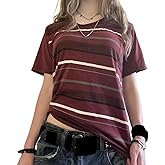 Kodaruber Y2k Grunge Graphic Tees for Women Teen Girls Vintage Goth Aesthetic Baggy Shirts 2000s Emo Tops Summer Clothes