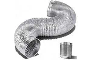 Noamus 7 Inch 5 Feet Dryer Vent Hose, Aluminum Foil Flexible Ducting Tube, Heavy Duty Insulated Air Duct, Double-Layer Exhaus