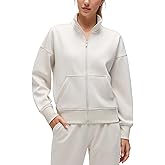 CRZ YOGA SoftAura Full Zip Sweatshirt for Women - Workout Casual Zipper Funnel Neck Sweat Shirts Jackets with Pockets