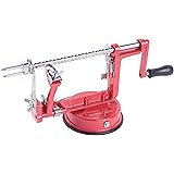 MAISON HUIS 3-in-1 Cast Apple/Potato/Orange/Pear Peeler Slicer Corer Stainless Steel Blades Red Hand-cranking Fun Machine Dur