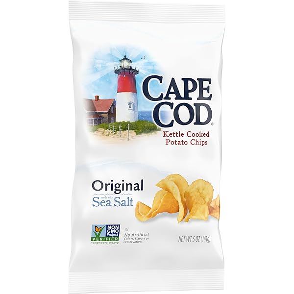 CAPE COD, KETTLE COOKED POTATO CHIPS ORIGINAL SEA SALT, 5 OUNCE