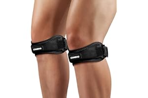 CAMBIVO 2 Pack Knee Braces for Women and Men, Patella Knee Support Strap, Adjustable Patellar Tendon Stabilizer Band for Jump