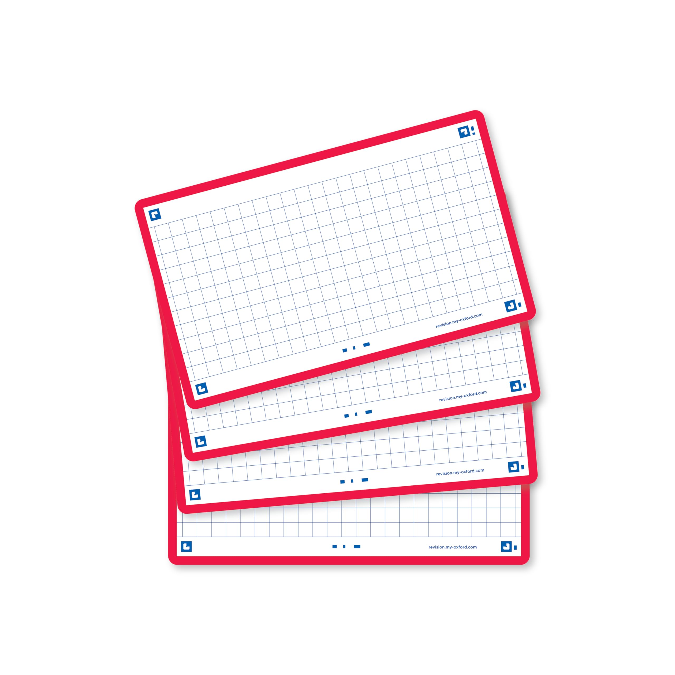 Oxford Flash Cards, Squared with Red Frame, 7.5 x 12.5 cm, Pack of 80