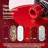 beetles Gel Polish Candy Cane Gift Set 6 Colors Glitter Red White Snow view 2