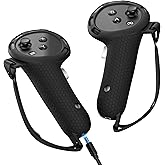 STARTRC GAMES Charging Controller Grip for Meta Quest 3/3s, Handle Battery Cover and Adjustable Knuckle Strap, Silicone Controller Grip with Rechargeable Batteries