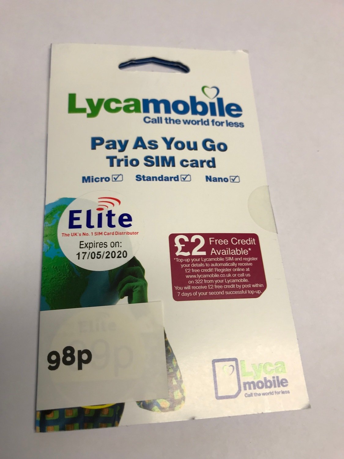 Amazon.com: Mobile Lycamobile SIM Card Prepaid (UK) Trio