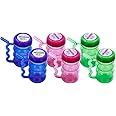 Arrow Home Products Sip A Mug, 14oz, 6pk - Easy to Grip Plastic Kid's Cup Where the Handle is the Straw - BPA-free with Screw-On Caps Great for Everyday Use, Made in the USA - Assorted Colors
