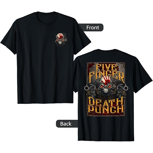 Five Finger Death Punch Maglietta Donna | Fitting Aderente 'Trouble' | Ufficiale | 100% Cotone | Nero