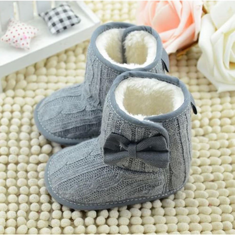 CdyBox Little Baby Fleece Fur Knit Snow Boots Infant Warm Winter for 0-18 Months: Clothing