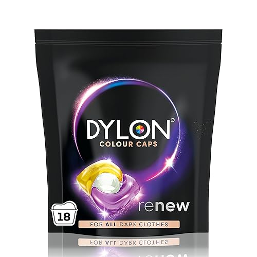 Dylon Black & Dark Caps (18 Wash Loads), Dylon Black Caps for all Dark Clothes, Dark Colour Washing Pods to Protect Dark Colours, renewing in every wash with optimal results in 10 washes
