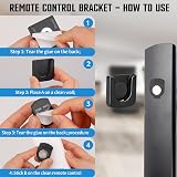 KALIONE 6 Pack Magnetic Wall Mount Remote Control Holder - Black view 4