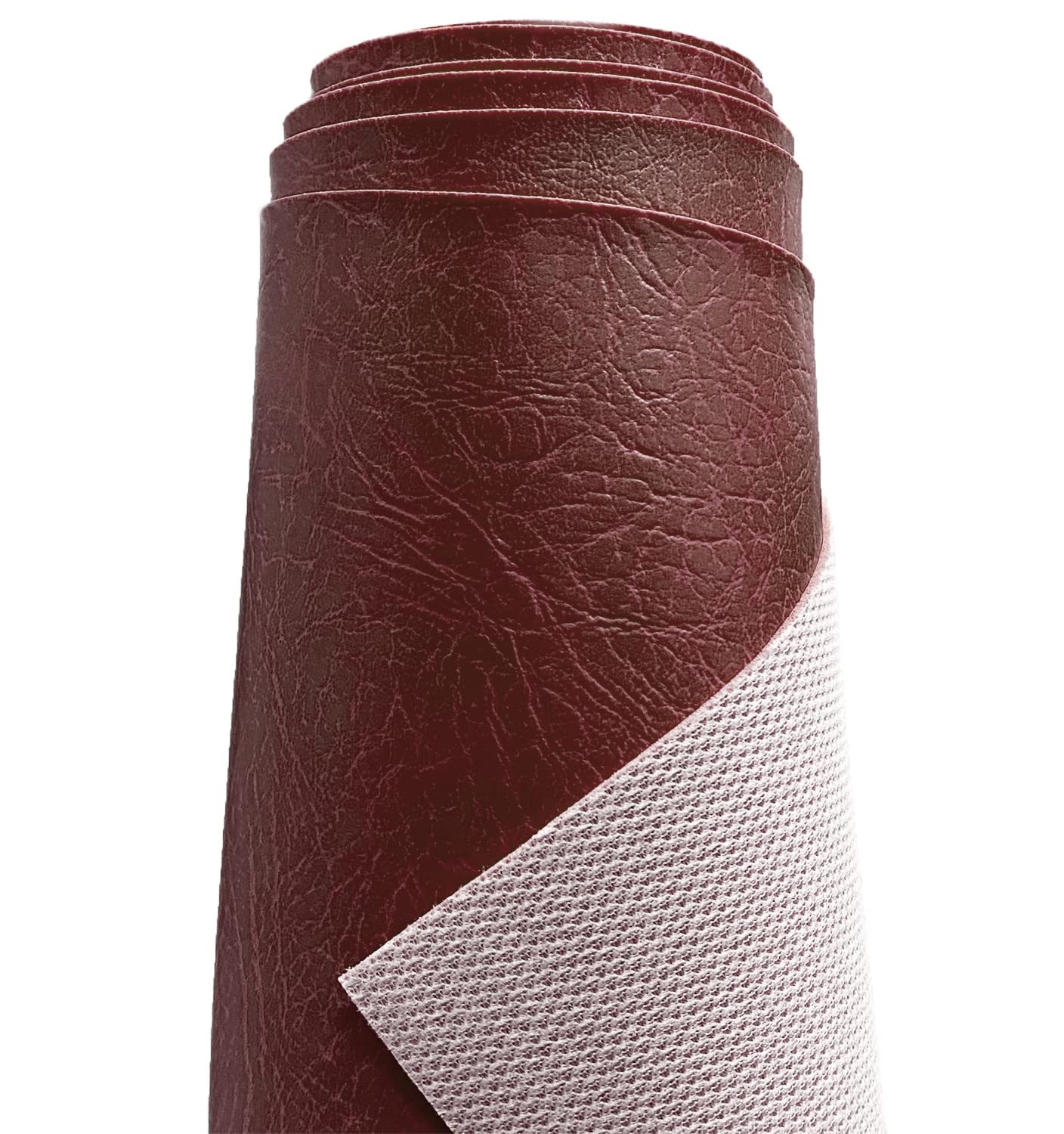 A-Express Heavy Thick Faux Leather Fabric Grained Leatherette Vinyl Leathercloth Automotive Home Decor Upholstery Material - Maroon 1 Metre 100cm x 140cm — image 1