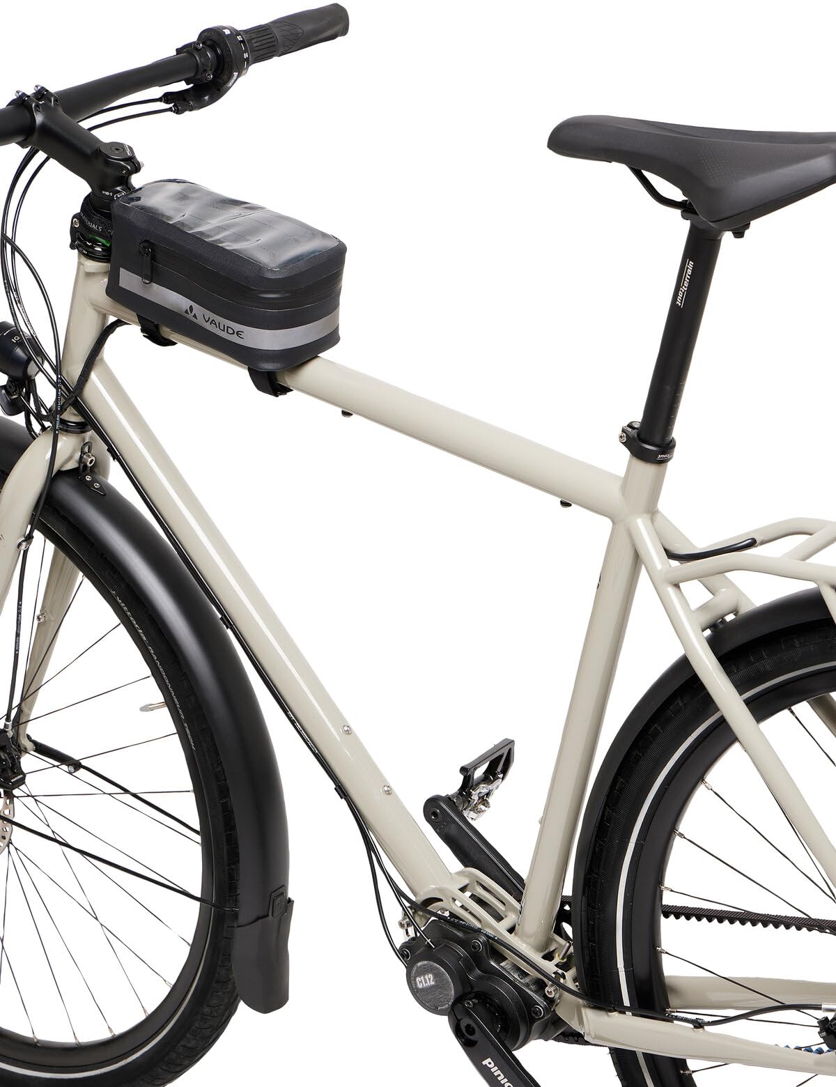 VAUDE Fahrrad Oberrohr-Tasche Phone Bag Proof, wasserdicht, für Mobilgeräte mit integriertem Klarsichtfach, black, Einheitsgröße 4