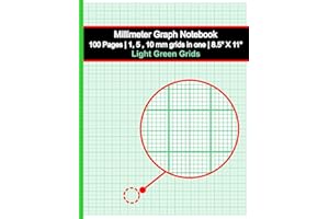 Millimeter Graph Paper Notebook: 8.5 X 11 Inch | 1,5,10 mm square grids in one | Light GREEN grids | 100 pages | Ideal for Pr