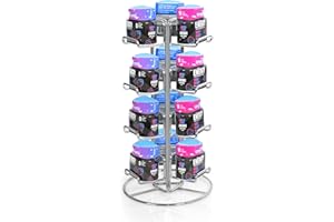 Omnikit Ninja Thirsty Flavor Pod Holder - 12 Flavor Pods Storage Rack Compatible with Ninja Thirsti Sparkling Water Drink System WC1000 WC1001 Soda Maker- Chrome Coated Water Drops Organizer, Silver