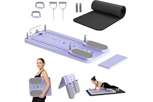 HOMEHARBOR COLLECTIONS Pilates Board, Foldable Pilates Reformer Set for Home, Multifunctional Portable Pilates Reformer Board, Pilates Machine for Home, Pilates Equipment, Pilates Board Kit with Yoga Mat and Timer