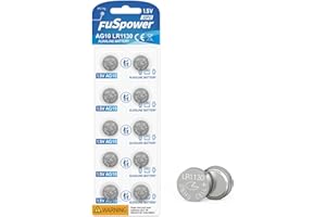 Fuspower LR1130 Battery LR54/AG10/389/390 Button Cell Battery (10PCS)