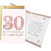 Spercy 30th Birthday Card for Daughter, 30th Birthday Card for Girls, 30 Year Old Gift from Mom Dad Parents