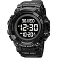 FANMIS Men's Digital 50M Waterproof Electronic Sport Watch Rubber Band Army Military 24H Time LED Light 164FT Water Resistant Calendar Date Day Watches