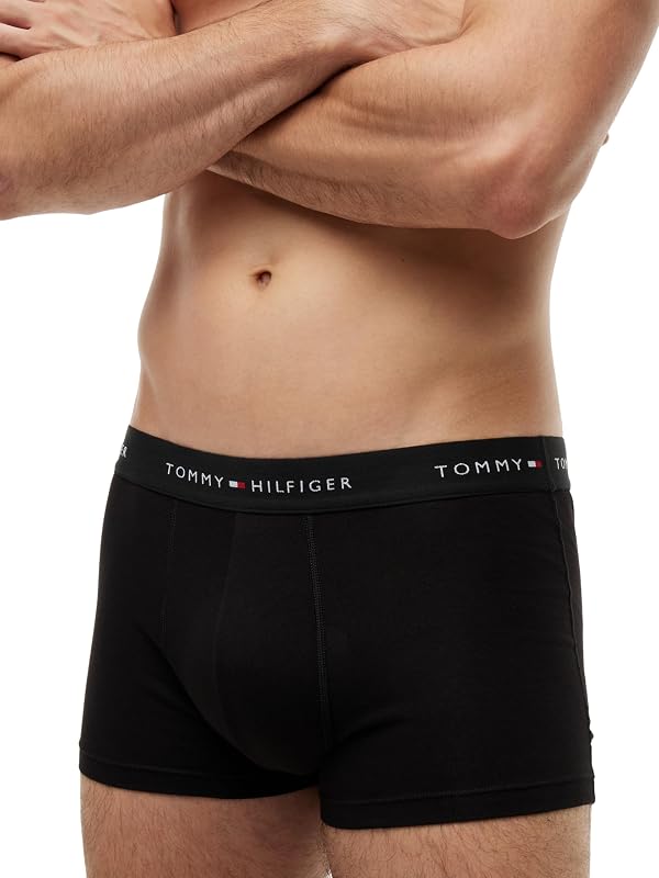 Herren 3er Pack Boxershorts Trunks aus Baumwolle mit Stretch, Mehrfarbig (Grey Heather/Black/White), S — Foto 3 von 6